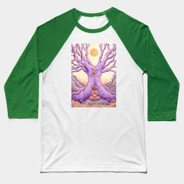 Meditation Tree Baseball T-Shirt by Serpent's Sun